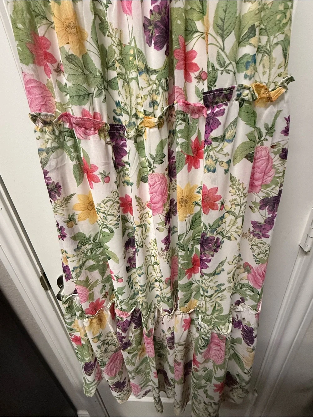 Nina Leonard Floral Sleeveless Tiered Maxi Dress | Size 1X - Picture 3 of 9